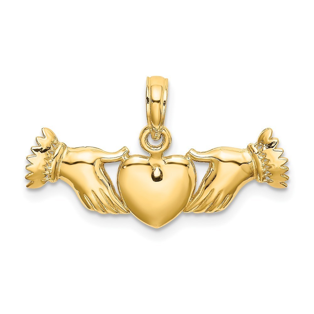 Million Charms 14k Yellow Gold Hands Holding Heart Charm